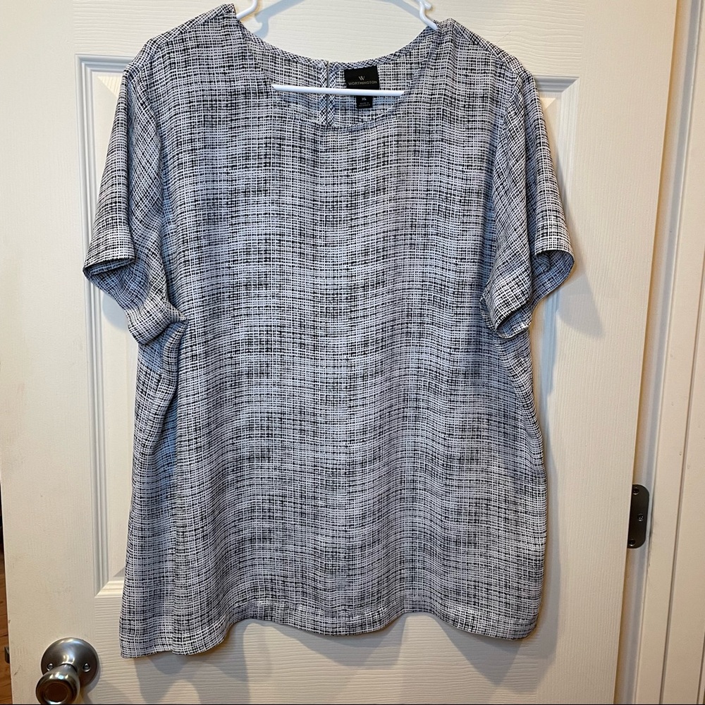 Black and White Worthington Blouse